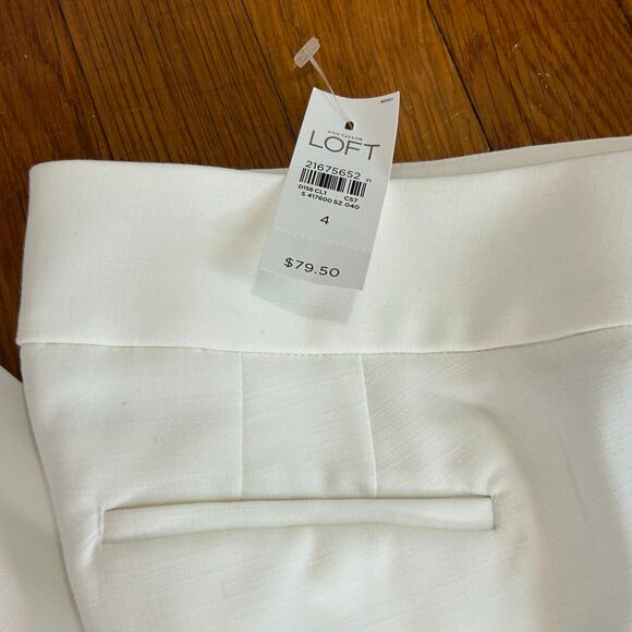 Ann Taylor Loft Marisa Straight Pants White Dress Slacks Size 4 NWT - Picture 2 of 15